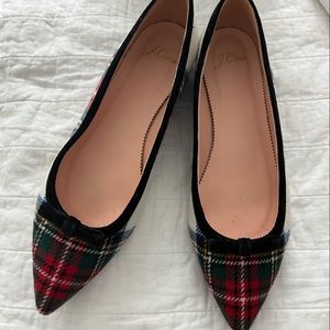 Holiday plaid flats